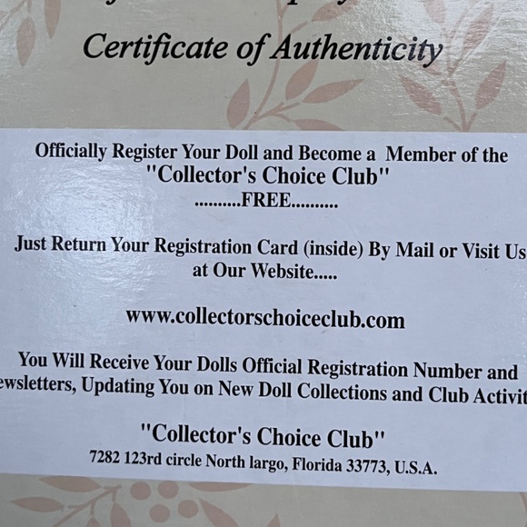 Collectors choice Rare Vintage fine Bisque Porcelain Doll Limited Edition 22” - Picture 10 of 11